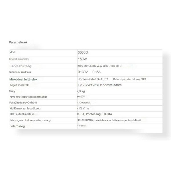 Yihua YH3005D Intelligens Labortápegység, 150W – Programozható, 0-30V / 0-5A, LCD kijelzővel - Image 4