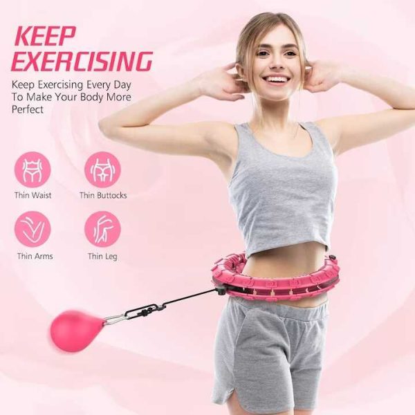 Fitness hula hop karika súlyzóval , 24 kivehető csomóval - Image 4