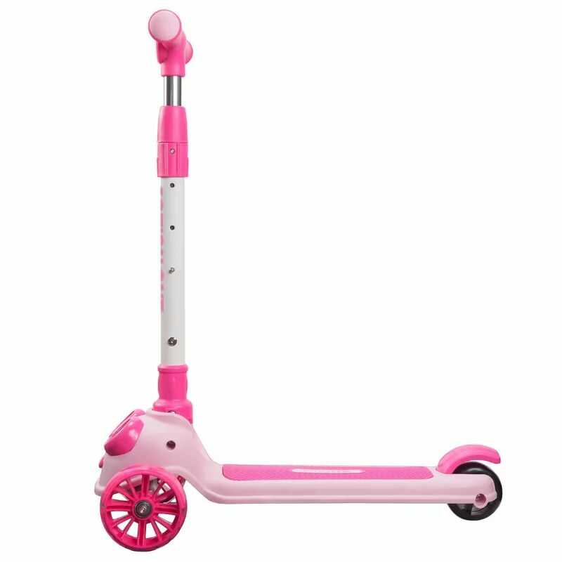 Három kerekű roller, világító kerekekkel gyerekeknek rózsaszín színben - Image 5