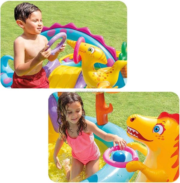 Intex felfújható dinós élménymedence ,vízsugárral , csúzdával gyerekeknek , 3.02 m × 2.29 m × 1.12 m - Image 4