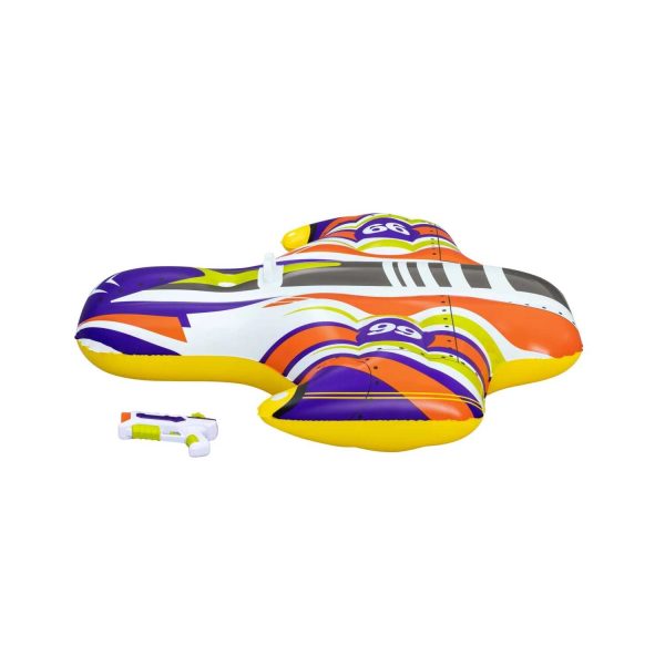 Felfújható repülő formájú úszómatrac kapaszkodóval és vízipisztollyal , 117 cm × 107 cm - Image 4