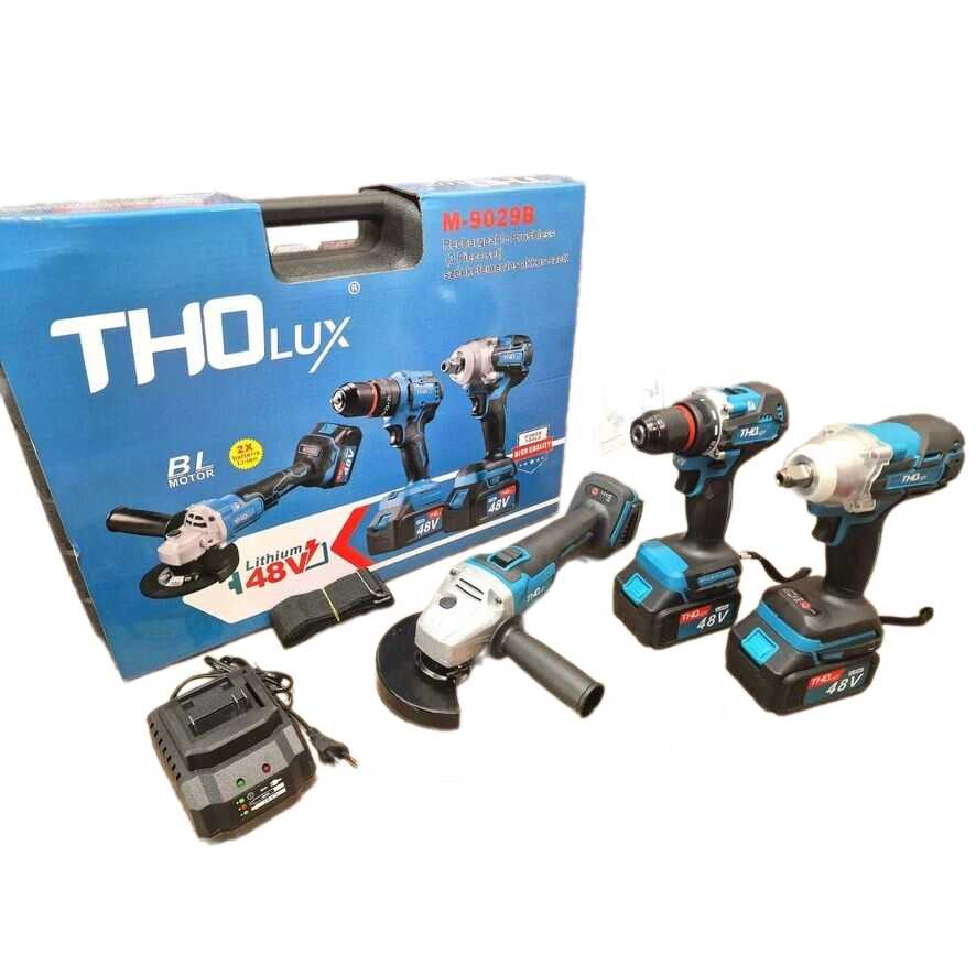 THO M-9029 Sarokcsiszoló, ütvecsavarozó és ütvefúró szerszámszett kofferban - Image 4