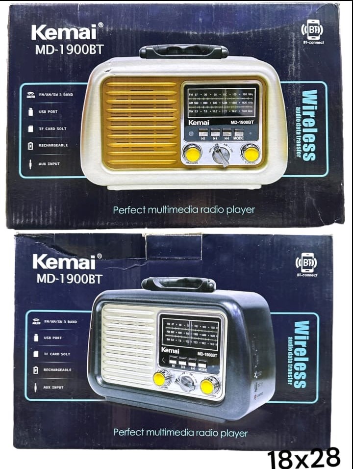 Kemai MD-1900BT hordozható rádió Bluetooth, USB, MicroSD, AM / FM / SW3,kék