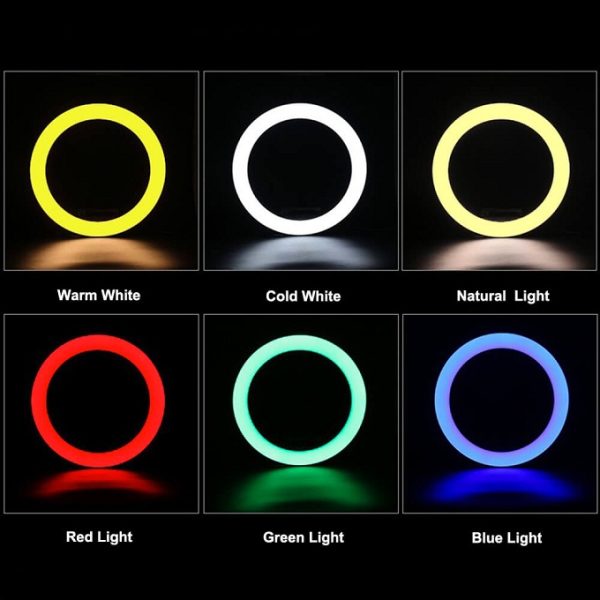 RGB Selfie Lámpa Tik Tok Állvánnyal Színes 33 cm - Image 2
