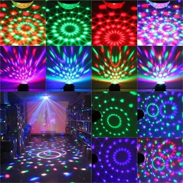 Konnektoros disco lámpa, USB-s diszkófény távirányítóval, hangvezérléssel és többféle fényjátékkal - Image 5