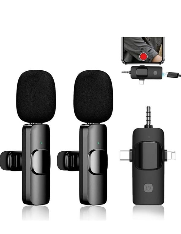 Vezeték nélküli 2db mini mikrofon vlogoláshoz vagy podcastekhez , Type-c és ios bemenettel - Image 4