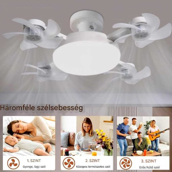 Drón mennyezeti ventillátor lámpa E27, 3 sebesség, 3 színhőmérséklet és 3 fényerő fokozat - Image 5