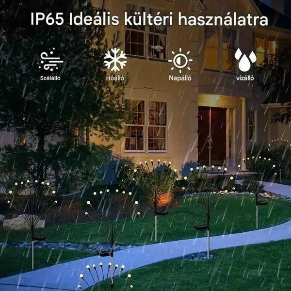 Melegfehér Napelemes Díszvilágítás, Szentjánosbogár Fények Alkonykapcsolóval (2 db/csomag) - Image 5