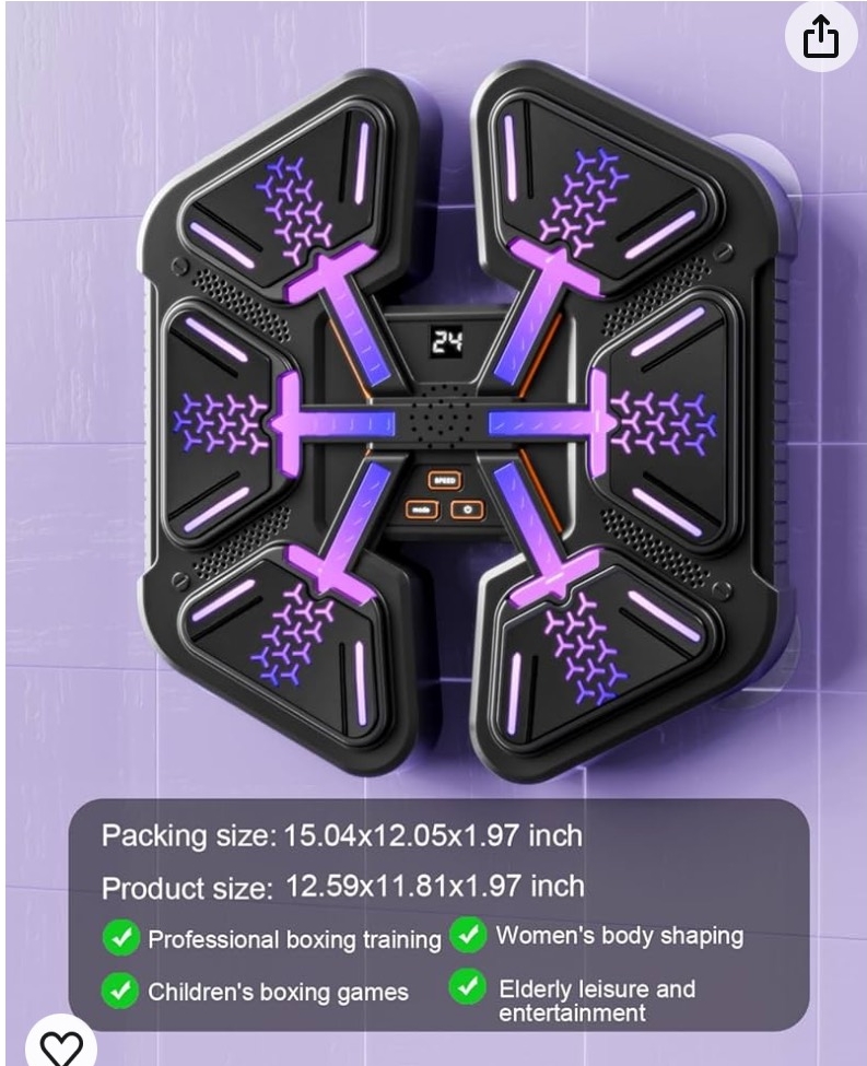 Zenés Boxfal LED Fényekkel,Gyermek Bokszgép - Image 4