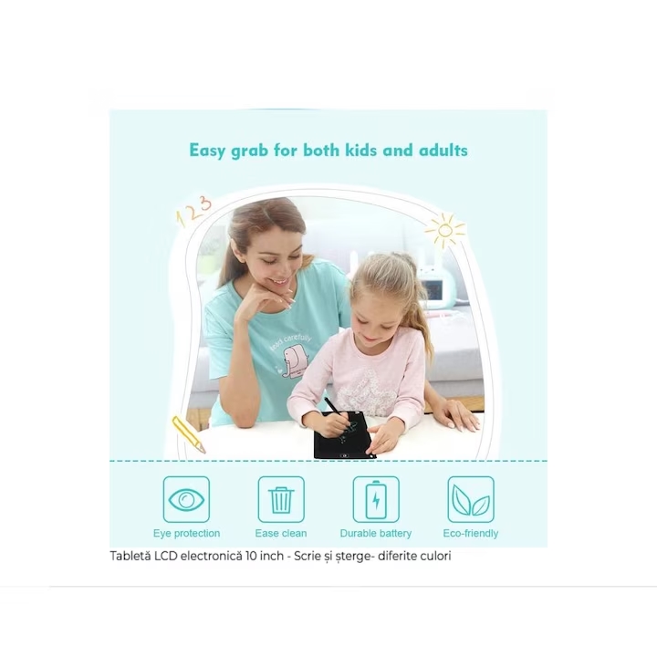 Lcd rajztábla tollal gyerekeknek , kék színben - Image 4