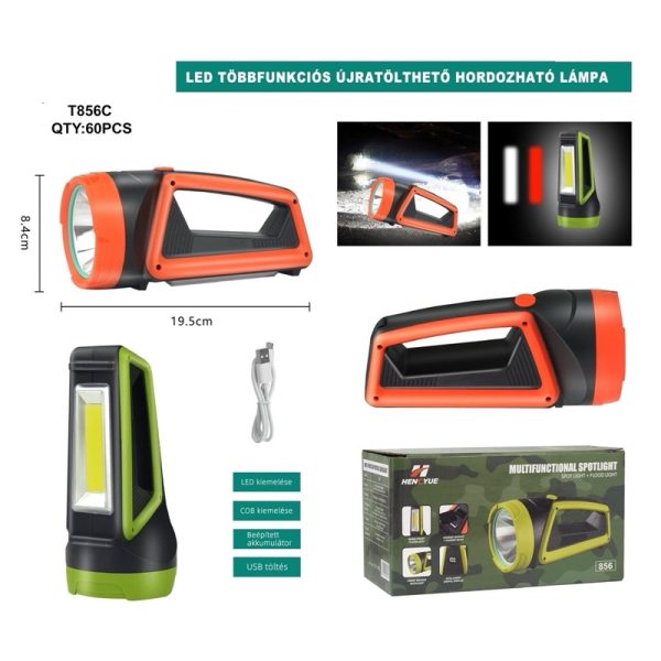 Henyue T856C Zseblámpa és powerbank 3600mAh akku állapot mutató LCD - Image 5