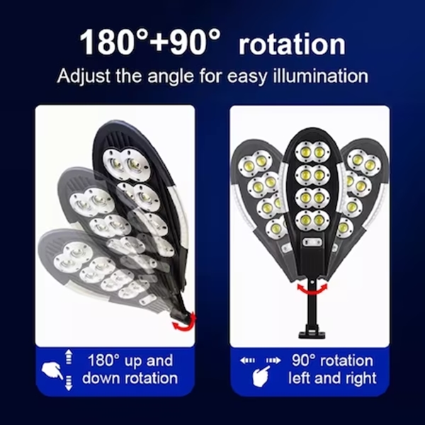 MX-T90-6 Napelemes utcai LED lámpa, mozgásérzékelővel, beépített napkollektorral és távirányítóval, 1000W - Image 5