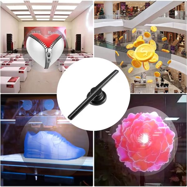 Holografikus HD ledes ventilátor 3D hologramm kivetítő telefonos applikációval és távirányítóval - Image 8