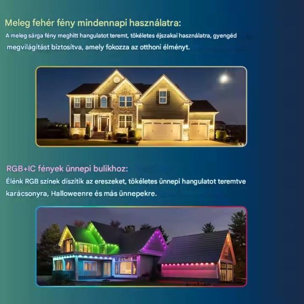 Hangulatos Okosvilágítás a Kertbe: 16,3 méteres, 36 LED-es Fényfüzér Alkalmazás- és Távirányító Vezérléssel - Image 8