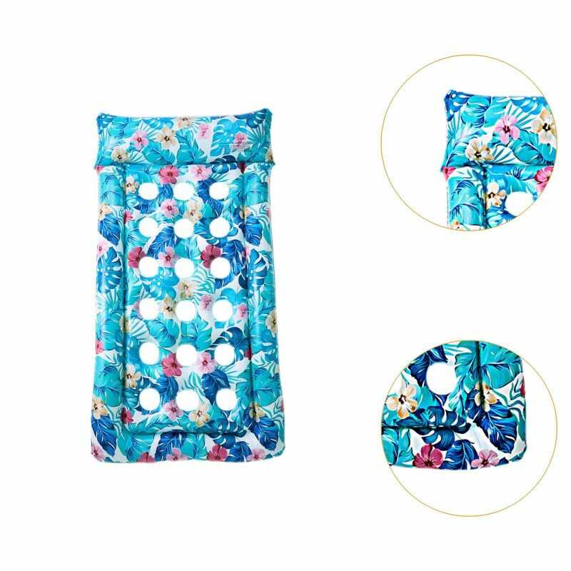 Trópusi strandmatrac fejtámlával pihenőmatrac lyukasztott mintázattal 170 x 85 cm - Image 2