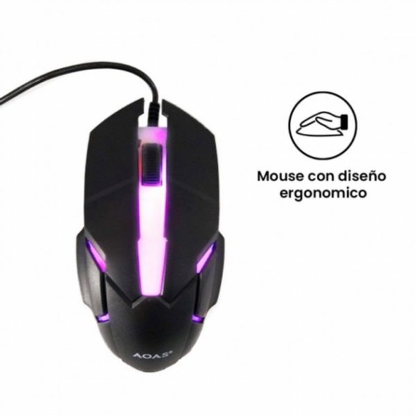 AOAS M-350 Gamer billentyűzet és egér, RGB világítással - Image 4