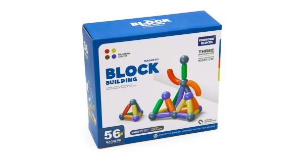 56 db-os mágneses kreatív építő készlet gyerekeknek , készségfejlesztő építőjáték - Image 3