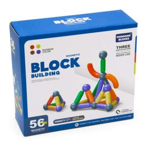 56 db-os mágneses kreatív építő készlet gyerekeknek , készségfejlesztő építőjáték