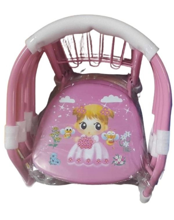 Fém gyerekszék ,rózsaszín 36x36x34 cm