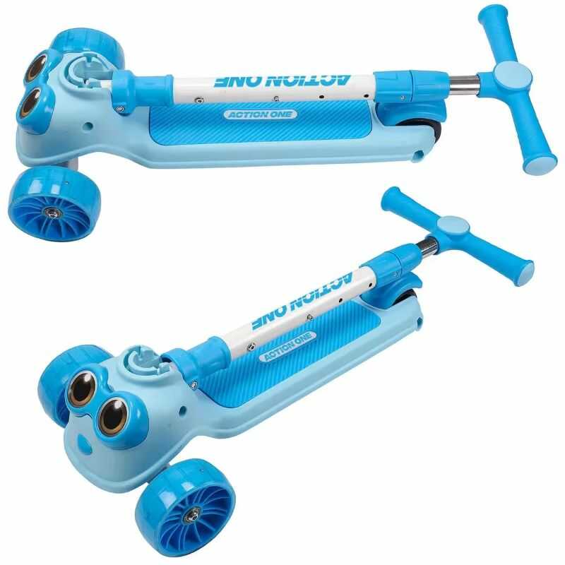 Három kerekű roller ,világító kerekekkel gyerekeknek , kék színben - Image 6