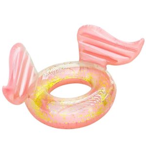 Felfújható úszógumi csillámokkal és angyalszárnnyal 110 cm × 130 cm