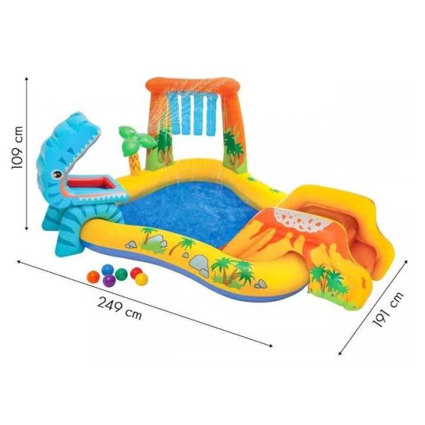 Intex felfújható élménymedence gyerekeknek , csúszdával ,vízsugárral , 2.49 m × 1.91 m × 1.09 m - Image 5
