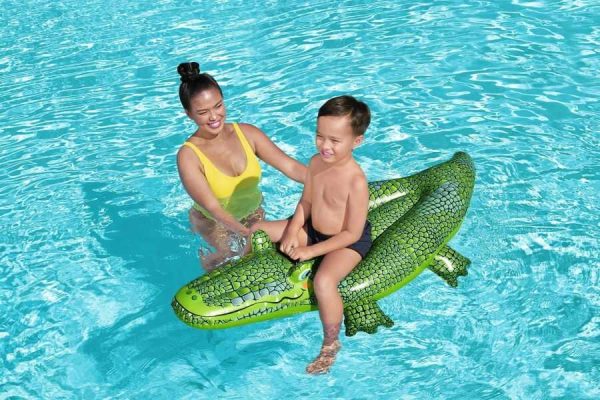 Bestway felfújható krokodil matrac kapaszkodóval , 152 × 71 cm - Image 5