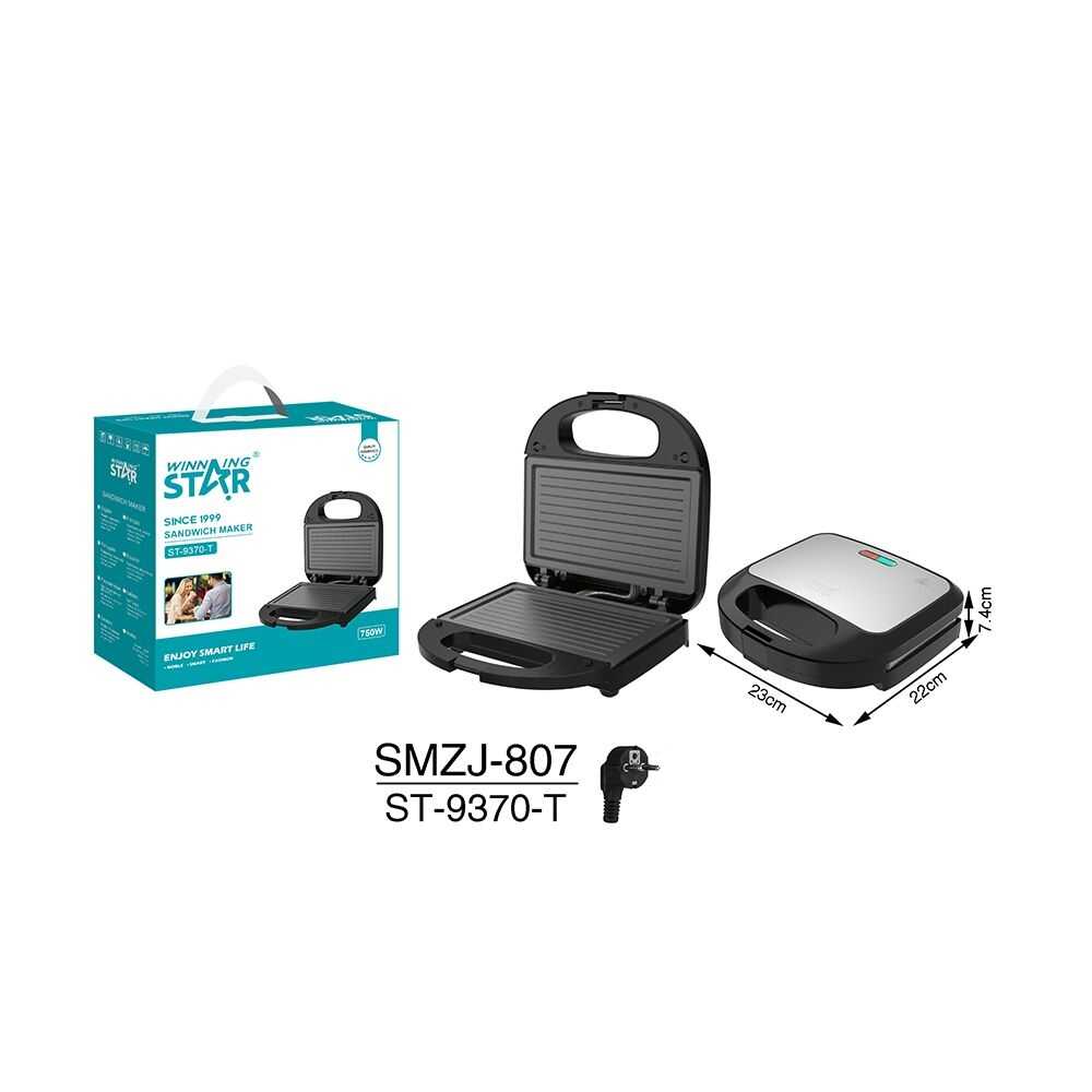 WINNING STAR ST-9370-T Melegszendvicssütő, 750W, Tapadásmentes - Image 5