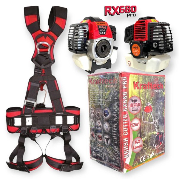 KrafTech RX680-Pro Benzinmotoros fűkasza és bozótvágó 6,2 LE, 73 cm³ kiegészítők: minden ami kell! - Image 5