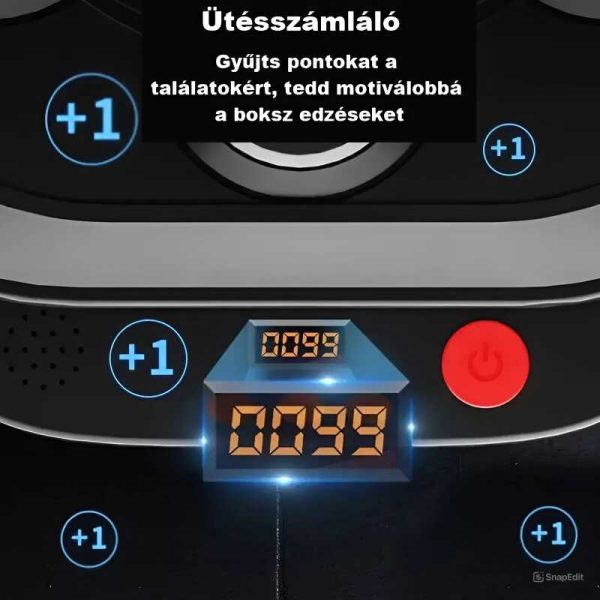 CXL Falra szerelhető elektromos boxgép, Bluetooth interaktív zenélő boksz edzési céltábla, pontszámlálóval, 44x38 cm - Image 4
