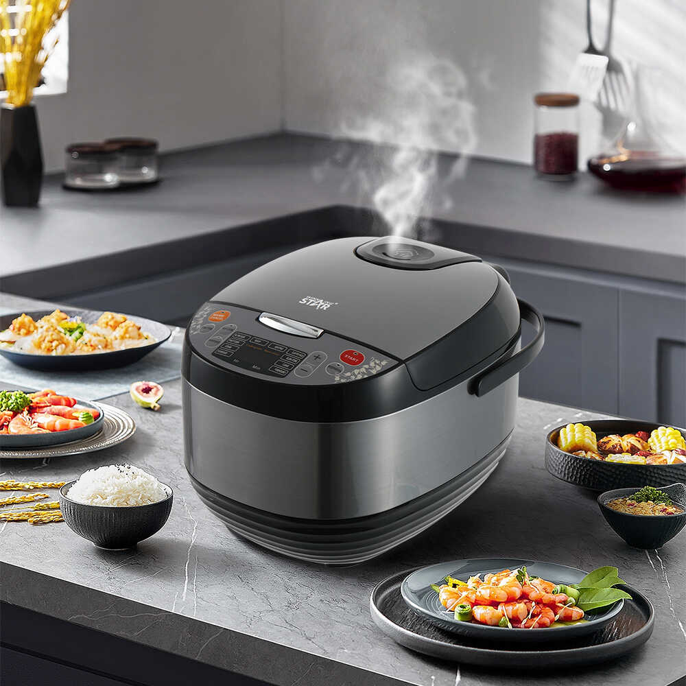 WINNING STAR ST-9335 Digitális Elektromos Rizsfőző, 2.2L, 850W, Többfunkciós LCD Kijelzővel - Image 5