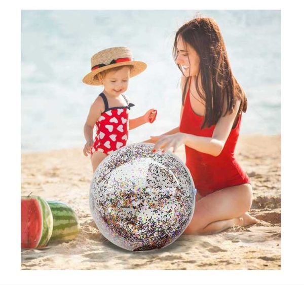 Csillámos glitteres strandlabda 40 cm felfújható - Image 5
