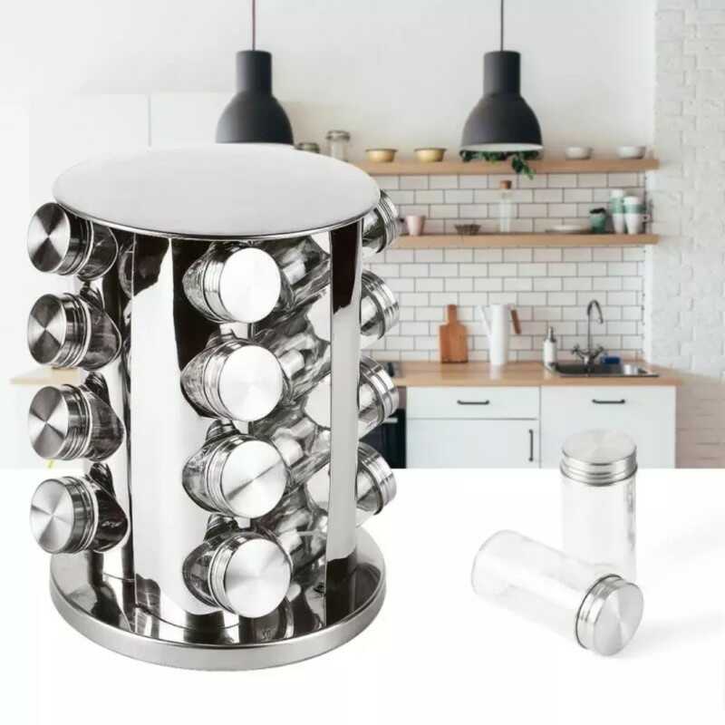 Rozsdamentes acél , 12 Részes fűszer tartó állvány - Image 4