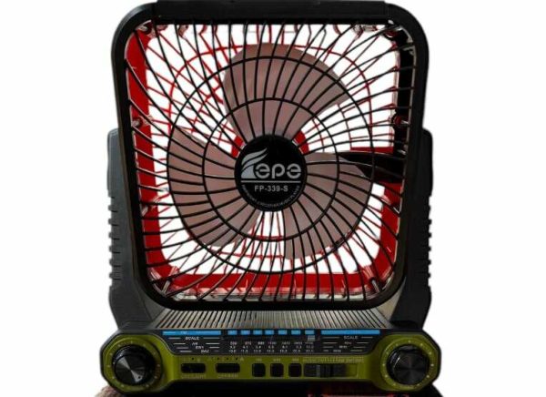 Napelemes hordozható ventilátor + elektromos töltés FP-339-S , beépített FM rádióval , Led világítással - Image 6