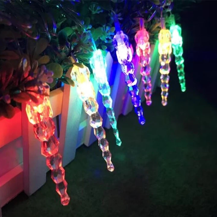 Karácsonyi LED-es jégcsap füzér, 8db 30cm hosszú jégcsappal, olvadó LED effektus - Image 7