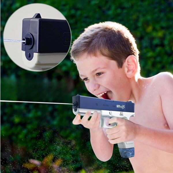 Elektromos vízipisztoly kék, 14500-as beépíthető akkumulátorral, töltővel és 1db kivehető tárral - Image 2