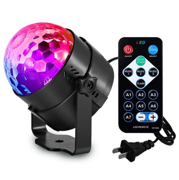 LED diszkólámpa távirányítóval, hangszenzorral 220V - Image 4