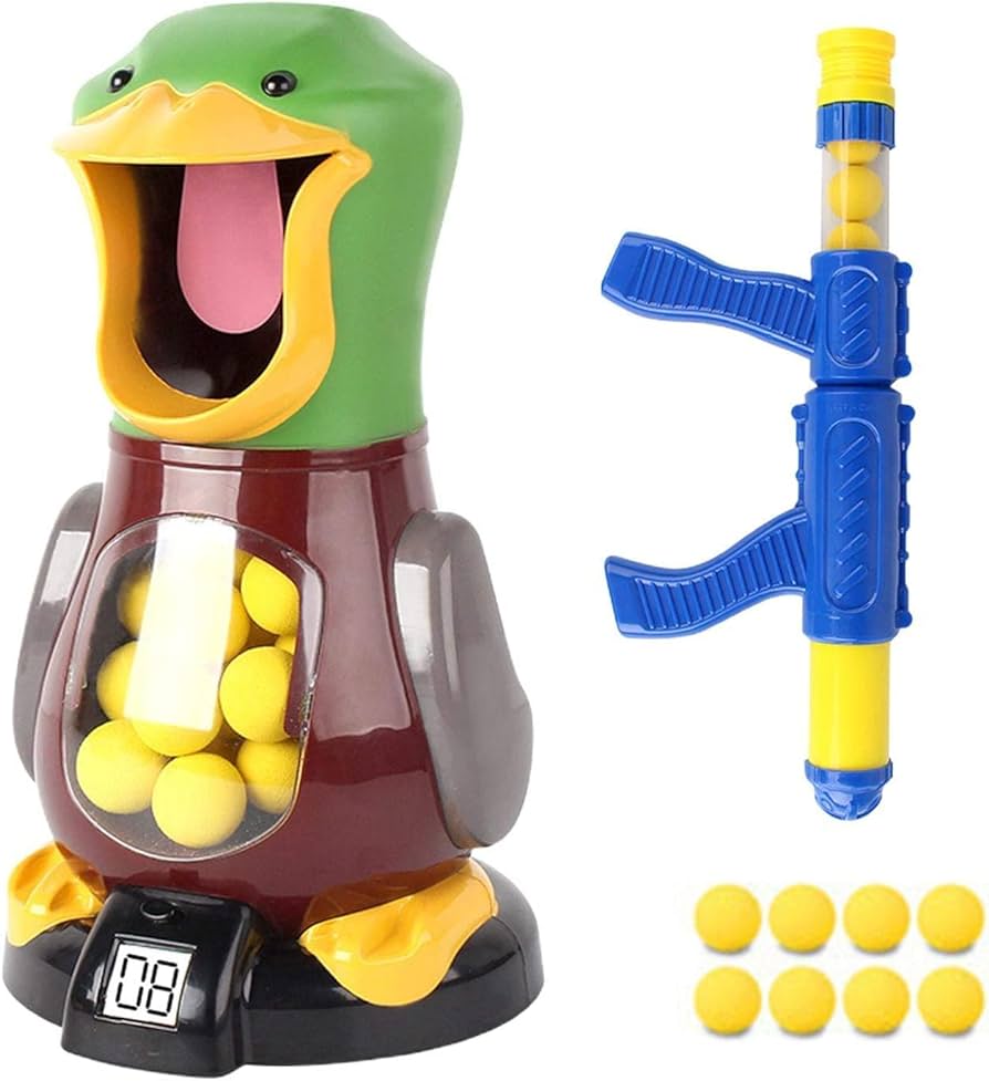 Hit me duck , Célozz a kacsára interaktív célba lövő játék , hangeffekttel és pontszámlálóval ,labdákkal és fegyverrel gyerekeknek - Image 3
