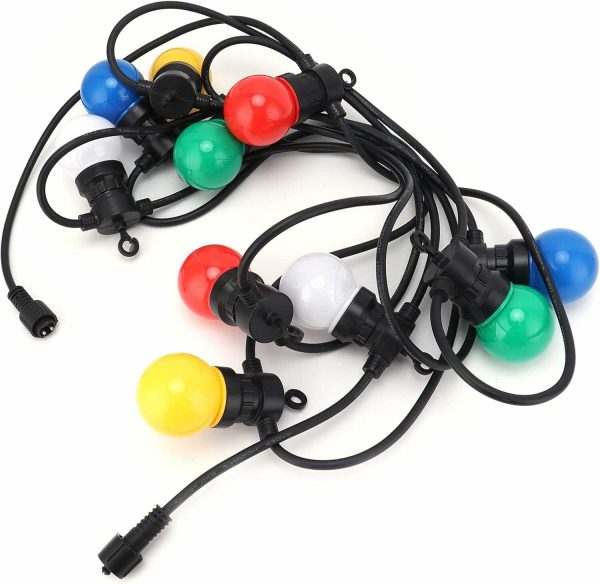 G50 10db Retro Gömb égős fényfüzér 5 méter, toldható, konnektoros, többszínű - Image 6