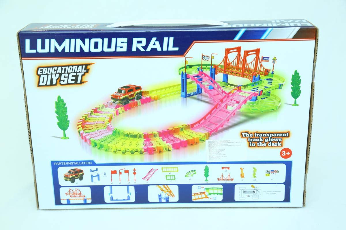 Vílágító városi autópálya készlet Világító sínkészlet nagyszerű fényeffektussal 85 db os - Image 2