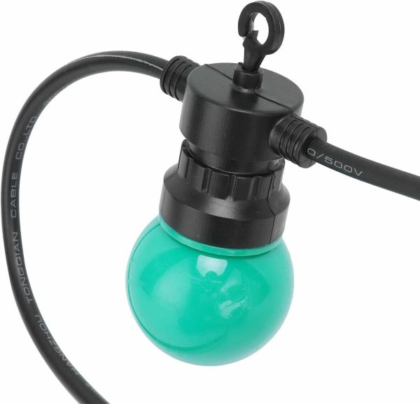 G50 10db Retro Gömb égős fényfüzér 5 méter, toldható, konnektoros, többszínű - Image 7
