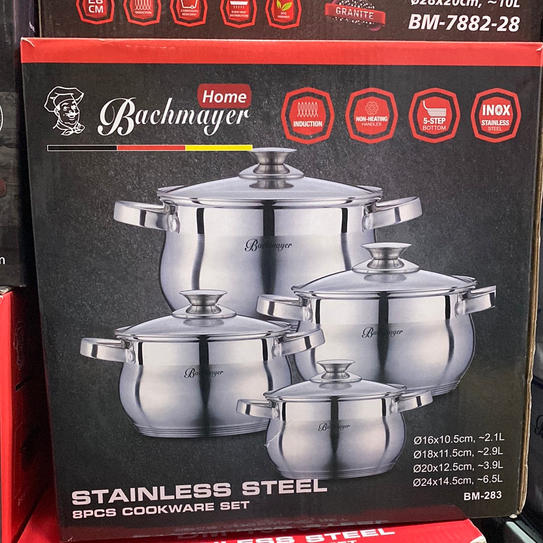 Bachmayer 8 részes lábas készlet üvegfedővel 2,1l 2,9l 3,9l 6l - Image 3