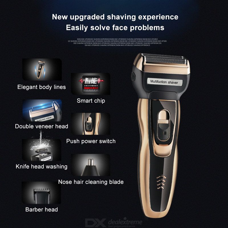 Daling 3 az 1-ben szőrtelenítő szett férfiaknak. Borotva, hajnyíró és orr szőrnyíró gép - Image 4