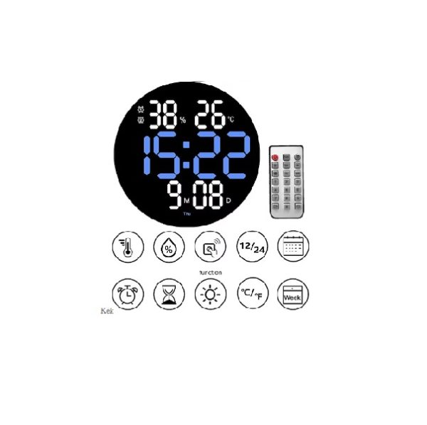 Digitális LED Falióra távirányítóval 6630 - Image 4