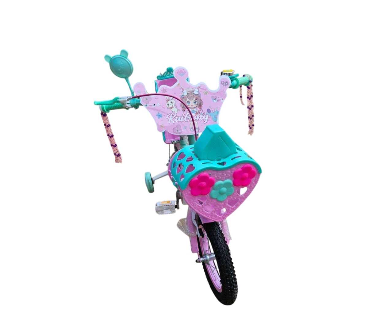 Kislány bicikli műanyag kosárral és csomagtartóval, levehető pótkerékkel az igazi kis hercegnőknek 12" colos méretben - Image 6