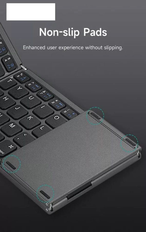  Hordozható, összecsukható Bluetooth billentyűzet touchpaddal - Image 5