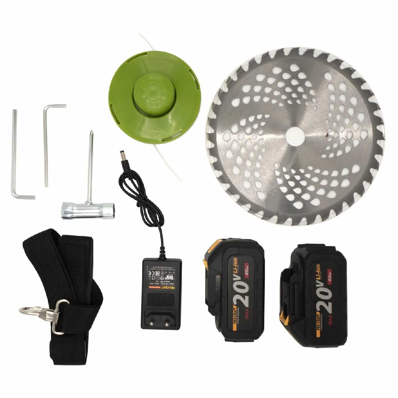 Procraft ATA-40 Proffeszionális dupla akkus fűkasza, sebességszabályzós bozótvágó - Image 7