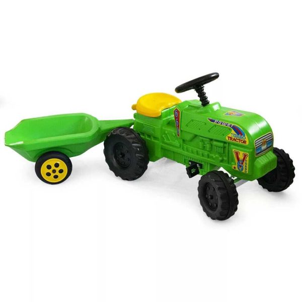 Gyermek Nagy Méretű Pedálos Farmer Traktor Utánfutóval 139 cm - Image 4