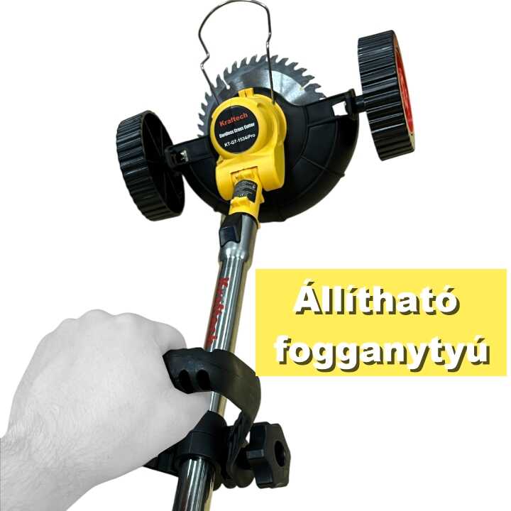 Kraftech GT-1534iPro 16 részes Kerekes fűkasza, Szegélynyíró 2db akkumulátorral - Image 6
