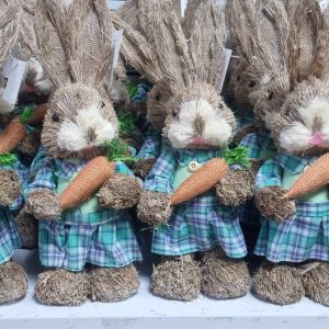 Szalmából készült húsvéti nyúl 35cm